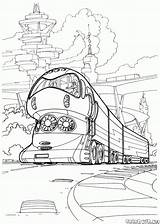 Coloring Futuristic Pages Train Tech High Vehicles sketch template