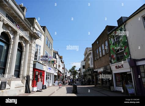 warwick street   sunny day worthing west sussex stock photo