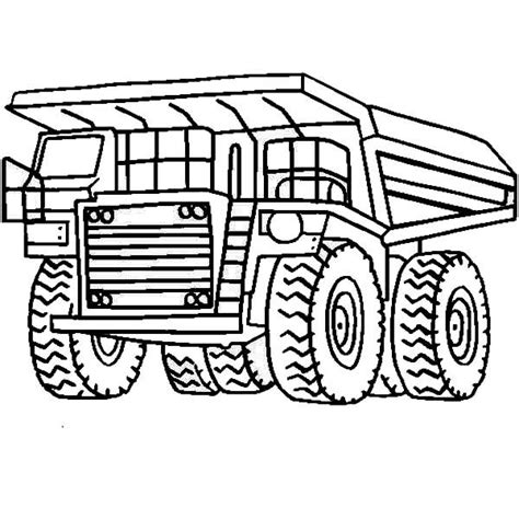 trucks super huge dump truck working  mining site coloring page