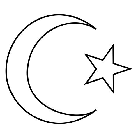 symbol  islam crescent  star   corners icon black color
