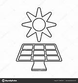 Solar Energy Drawing Panel Line Getdrawings sketch template