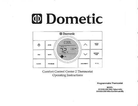 dometic xxx thermostat operating instructions manual  viewdownload