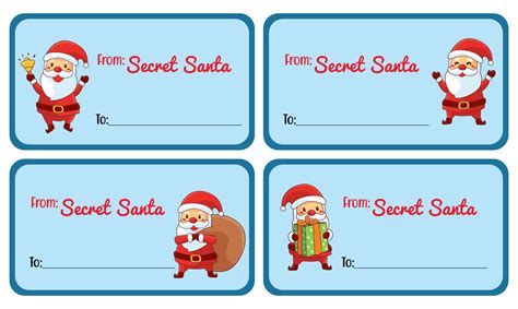 secret santa gift tags printable     printablee