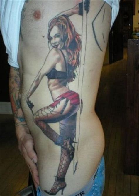 This Sexy Pinup Tattoo Shows A Stripper Dancing Ratta