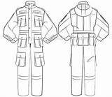 Garment Coverall Workwear Pattern sketch template