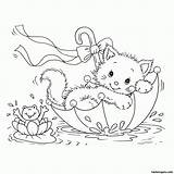 Coloring Cat Kitten Pages Printable Library Clipart Kids sketch template
