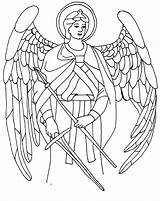 Coloring Archangel Raphael Gabriel Catholic Designlooter Ange Archangels sketch template