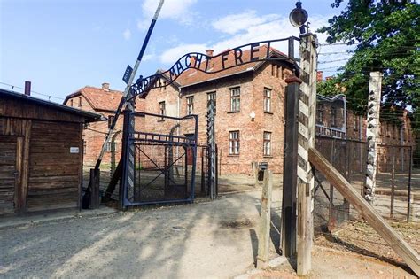 entrance   prison camp editorial photo image  brick barrack