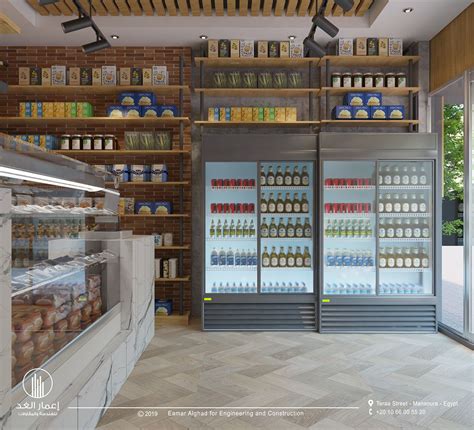 mini market  behance store design interior supermarket design interior grocery store design