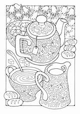 Tea Colouring sketch template