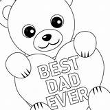 Fathers Coloring Printable Card Dad Pages Father Printables Cards Bear Print Teddy Cute Kids Sheets Lovepapercrafts Choose Board Detailed Crafts sketch template