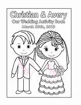 Wedding Coloring Activity Printable Kids Book Personalized Pages Etsy Sheets Pdf Template Favor Sold sketch template