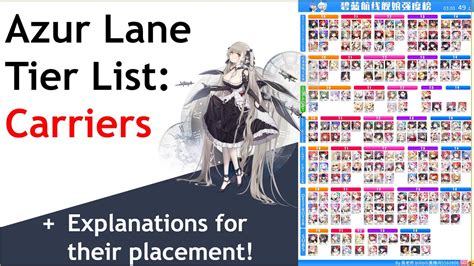 Azur Lane Explain Carrier Tier List April 2020 Youtube