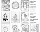 Coloring Collection Saints Agatha Cecilia Apollonia Annunciation Sorrows Fatima Conception Immaculate Rosary Marian Mary Queen Child Lady May sketch template