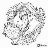 Pisces Coloring Pages Stress Croquis Kunst Zodiac Sketches Tattoos Sketch sketch template