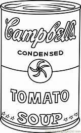 Soup Warhol Andy Coloring Pages Campbell Campbells Drawing Kids Pop Cans Printable Sopa Color Print Coloringpages101 Tt Ift Drawings Famous sketch template