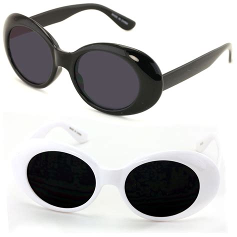 2 Pairs Vintage Sunglasses Uv400 Bold Retro Oval Mod Thick Frame