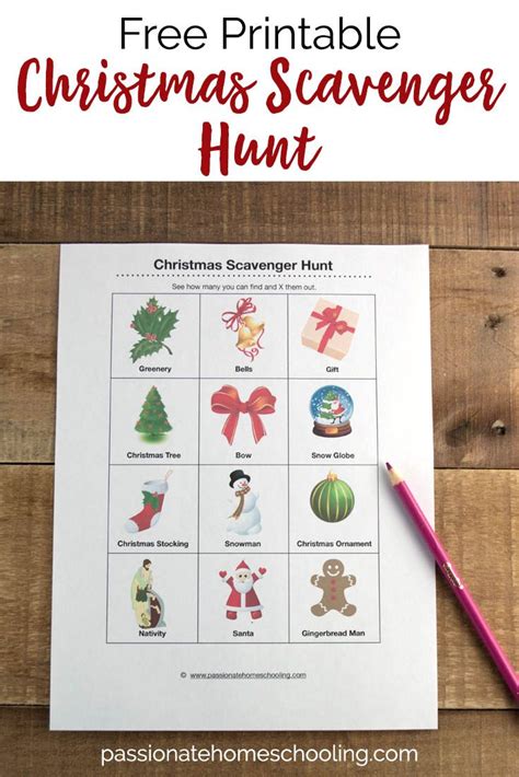 printable christmas scavenger hunt    fun activity