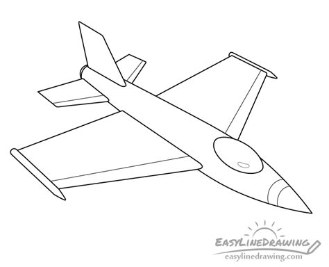 draw  fighter jet step  step easylinedrawing