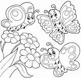 Colorat Planse Insecte Fluturi Fise Copii Fluturasi Gradinita Buburuze Butterfly Albine Fluturas Sk sketch template