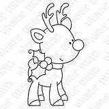 Christmas Reindeer Outline Rudolf Coloring Malen Pages Kawaii Doodles Digital Choose Board Holidays sketch template