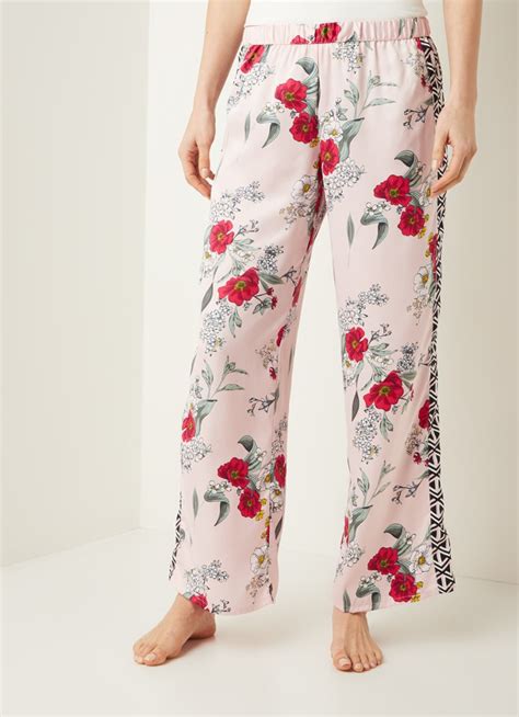 hunkemoeller azelea pyjamabroek met bloemenprint roze de bijenkorf