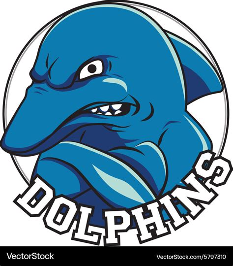 dolphin logo mascot head   title dolphins vector image