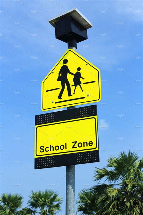 school zone sign high quality stock  creative market