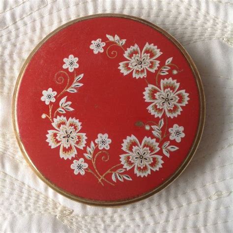 1960 s red floral melissa compact 1950 s mascot powder