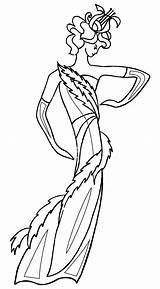 Coloring Pages Dance Dancer 20th Century Costume sketch template
