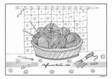 Pages Crochet Coloring Basket Knitting Template Yarn Visit Printable Drawing Adult sketch template