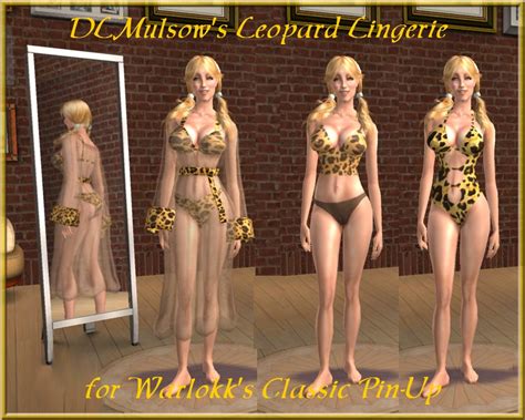 Mod The Sims Dlmulsows Classic Pin Up Leopard Separates