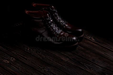 trendy men`s shoes fashion still life men black boots