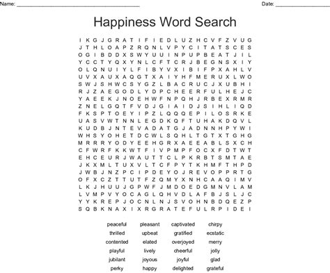Happy Thoughts Word Search Wordmint
