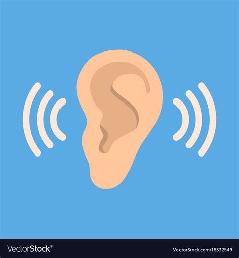 ear listen icon  blue background ear royalty  vector