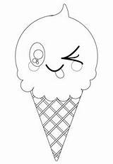 Kawaii Ice Cream Coloring Cone Pages Para Printable Desenhos Cute Colorir Color Gelados Online Coloringpagesonly Imagens Da Sorvete Print Imprimir sketch template