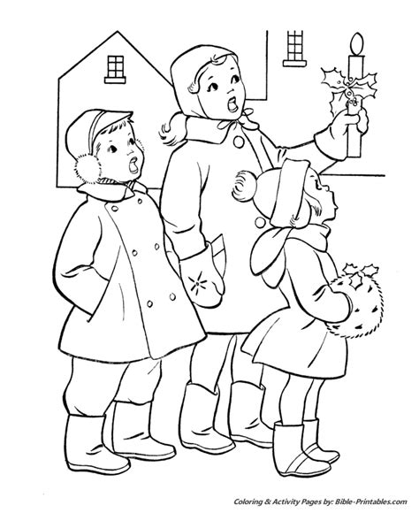 christmas scenes coloring pages kids christmas caroling