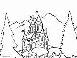 Castle Coloring Pages Medieval Printable Kids sketch template