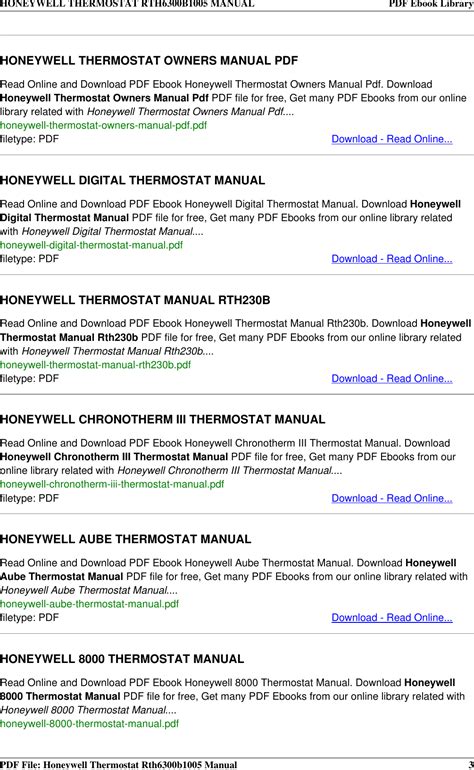 honeywell thermostat rthb users manual