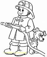 Firefighter Fireman sketch template