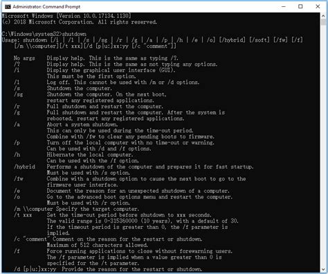 how to remotely shut down windows 10 with cmd command line windows
