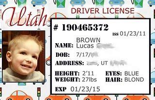 drivers license  kids   templates printables  freebies