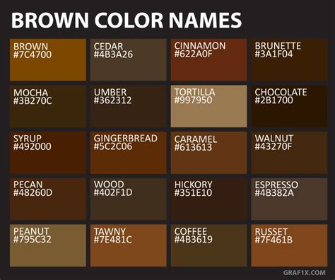 names  codes   color shades