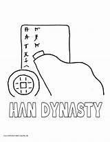 Coloring Pages History Dynasty Han sketch template