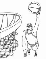 Basketball Coloring Player Pages Dunking Drawing Dunk Coloriage Print Drawings Dessin Imprimer Color Gratuit Panneau Getdrawings Basket Sport Shoes Playing sketch template