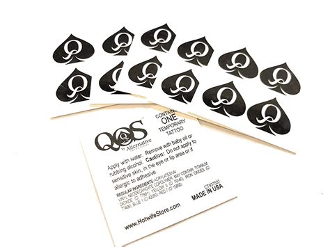 buy mini sets queen of spades temporary tattoos hotwife bbc