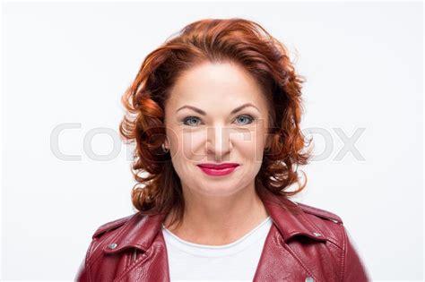 Beautiful Redhead Mature Woman Smiling Stock Image Free Download Nude