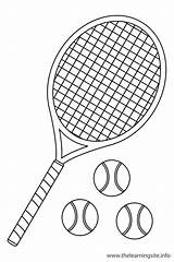 Tennis Ball Outline Coloring Flashcard Clipart Racket Cliparts Pages Flashcards Sports Clip Raquet Sport Library Click sketch template