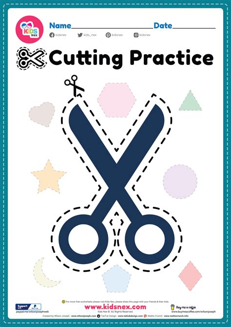 preschool cutting practice  printable   kids