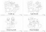 Daily Colouring Pages Routine Routines Labelled Children They sketch template